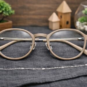 Classic Beige Round Eyeglasses Frame