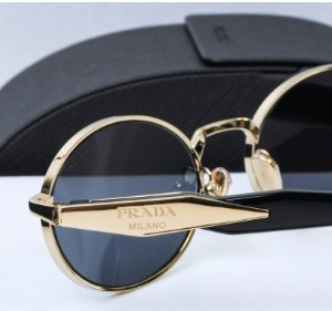 Prada Oval Sunglasses – Luxury Gold Frame UV Protection