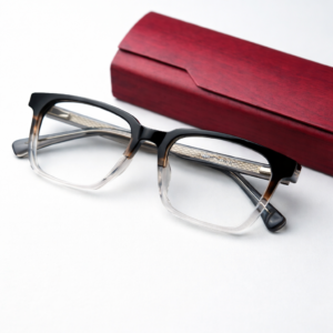 Premium Gradient Frame Eyeglasses – Stylish Square Design with Metal Temple Detail