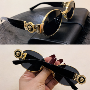 Luxury Versace Style Round Sunglasses
