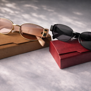 Prada T-706 Oval Sunglasses for  Women | Luxury Black Designer Eyewear