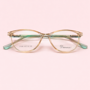 Danmac Transparent Champagne & Teal Eyeglass Frame