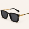 Dita Style Unisex Sunglasses black square frame with metal temples